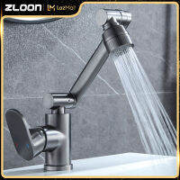 ZLOON 1080 ° หมุนห้องน้ำอ่างล้างจานก๊อกน้ำผสมดาดฟ้าติดตั้งน้ำร้อนเย็นแตะหัวฝักบัวประปา Tapware สำหรับอุปกรณ์ห้องน้ำ