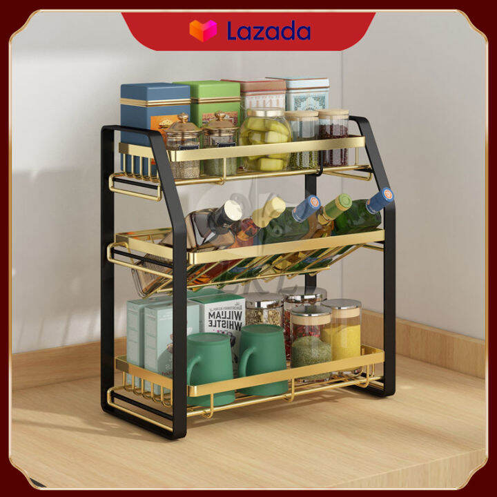 【lkl】new Black Gold 2layer 3layer Kitchen Vertical Multi-functional 