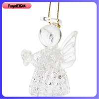 FUYE83644 โปร่งใสโปร่งใส เครื่องประดับแก้ว Cherub ของขวัญสำหรับเด็ก ของตกแต่งบ้าน ตกแต่งเทวดาแก้ว ของใหม่ แก้วบอโรซิลิเกตทรงสูง เครื่องประดับแก้วสำหรับตกแต่ง บ้านในบ้าน