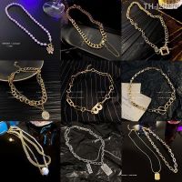 ? เครื่องประดับ Ins wind titanium steel chain female fashion sweater chain long hip-hop personality necklace Japan and clavicle chain necklace