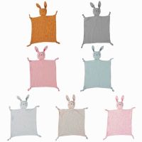 【CW】 Baby Security Blanket Soothe Appease Soft Cotton Muslin Bib Teething Comforter