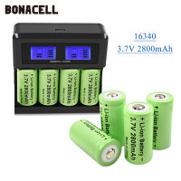 2800mAh 3.7V Li-ion Rechargeable 16340 Batteries CR123A LED Flashlight Travel Wall Charger For 16340 CR123A Battery
