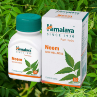 Himalaya Neem ผลิตภัณฑ์อาหารเสริมเพื่อสุขภาพ ดูเเลผิวหน้า สิว ผิวหมองคล้ำ 60 Tablets