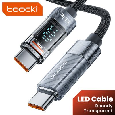 Toocki USB Type C To USB C Display Charging Cable 100W PD Fast Charger Cord For Macbook Xiaomi POCO Transparent USB Type-C Cable