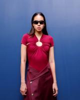 Fah Chak Woman Rene Bodysuit in Burgundy บอดี้สูท บอดี้สูทสีแดงเข้ม