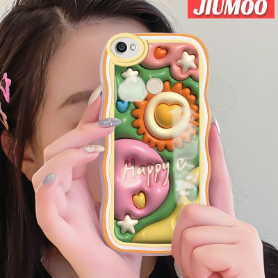 เคส JIUMOO สำหรับ Xiaomi Redmi โน๊ต5A เคส Y1ลายการ์ตูน3D ดอกทานตะวันสีสันสดใสลายคลื่นเคสโทรศัพท์แบบใสป้องกันเลนส์กล้องเคสนิ่มโปร่งใสซิลิโคนกล่องกันกระแทก