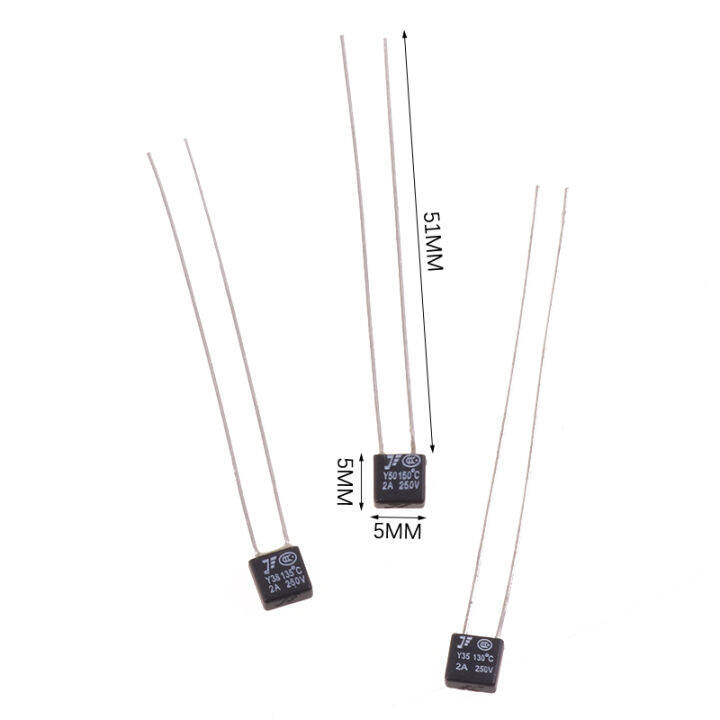 pheebss-10pcs-black-square-fan-motor-2a-250v-thermal-fuse-led-fues-115-120-125-130-135-140-145-150องศาสวิทช์อุณหภูมิ