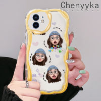 เคส Chenyyka สำหรับ iPhone 12 12 Pro 12 Mini 12 Pro Max เคสยอดนิยมลายอีโมติคอนเด็กผู้หญิงสีสันสดใสขอบเนื้อครีมเคสนิ่มเคสโทรศัพท์โปร่งใสกันกระแทกเคสซิลิโคนใส