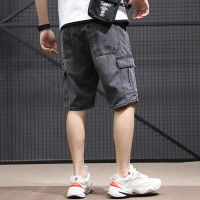 Summer Thin 2021 Fashion Luxury Brand Men Denim Mens Tooling Short Pants Streetwear Cowboy Grey Shorts Jeans Breeches