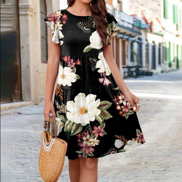 women-vintage-floral-print-loose-a-line-dress-summer-o-neck-petal-short-sleeve-dress-elegant-casual-party-dress-3xl-vestido