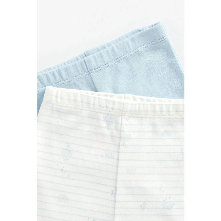 กางเกงเลกกิ้งเด็กทารก-mothercare-blue-and-cloud-organic-cotton-leggings-2-pack-za274