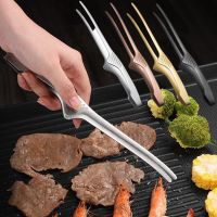 BBQ Food Tongs Stainless Steel Barbecue Clips Outdoor Cooking Grilling Non-Stick Steak Clamp Baking Tool Kitchen Accessories Cooking Utensils