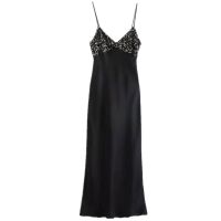 European and American style winter new womens black sequined lingerie suspender dress 8741279 800