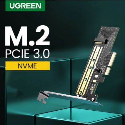 Ugreen PCIE to M2 Adapter NVMe M.2 PCI Express Adapter 32Gbps PCI-E Card x4/8/16 M&amp;B Key SSD Computer Expansion Cards