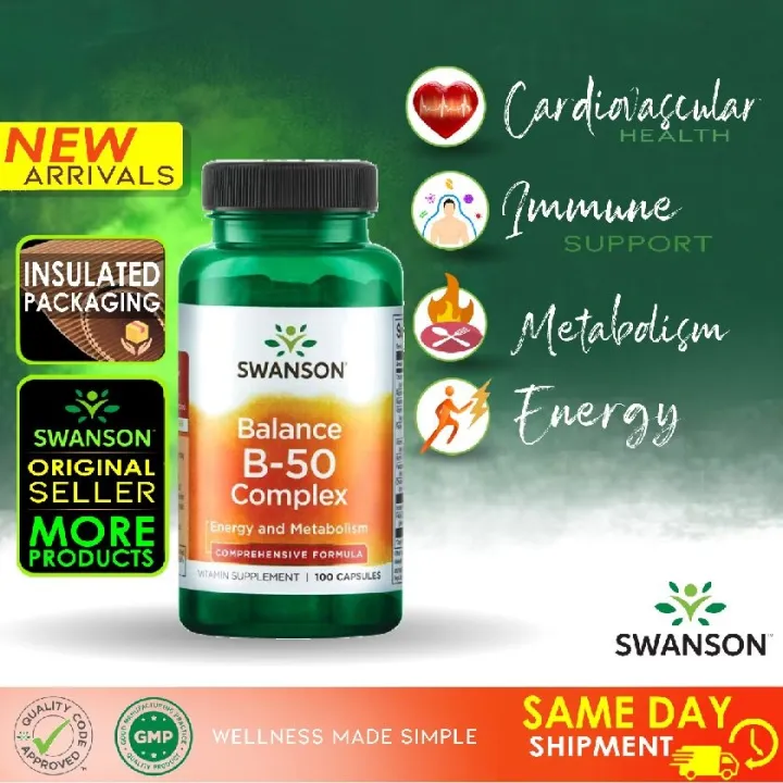 Swanson Premium Balance B-50 Vitamin B Complex 100 Caps | Lazada PH