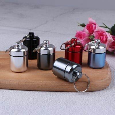 【YF】 Mini Waterproof Metal Alloy Pill Box Case Bottle Cache Drug Holder Container Keychain Medicine Health Care For Travel