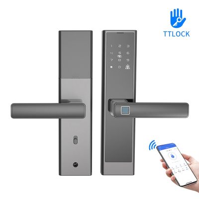 Ttlock รหัสผ่านบัตรลายนิ้วมือแอปรีโมทคอนโทรลสมาร์ทล็อคด้วยกุญแจ5050ลิ้นคู่