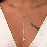 QianXing Shop New Fashion Copper Trendy Jewelry Heart Chain Link Necklace Gift for Women Girl