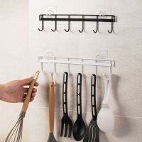 【cw】 Wall Hanging Storage Rack 6 Hooks Kitchenware Hanger for Door Organizer Adhesive 【hot】 1