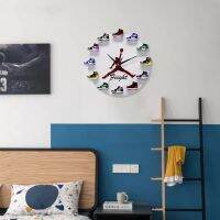 3D Clock Trapeze Basketball Shoes Simulation Model AJ1 AIR Wall Clock Creative Small Flying