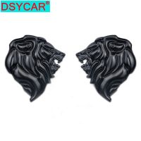 DSYCAR ตราสัญลักษณ์สติกเกอร์ลายโลโก้สำหรับติดรถยนต์สะท้อนแสง1ชิ้นป้ายตกแต่งรถยนต์ตราสัญลักษณ์หัวสิงโต3D กระจกหน้าโลหะใหม่