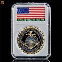 US Navy Antique Copper Hollow Core Emblem Medal Challenge Coin Value Collection W/PCCB Protection Box