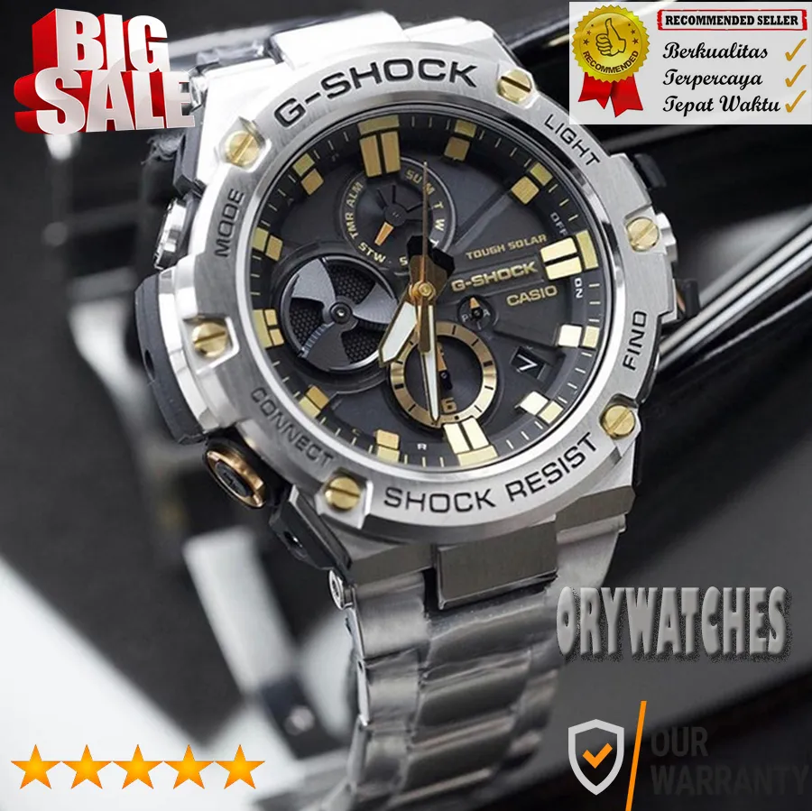 Promo!! Jam Tangan Casio G-Shock GST B100D 1A9JF Quartz Strap