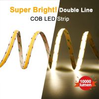 10000lm แถบ LED COB สองแถวสว่างมาก600 Led/m ยืดหยุ่นเทป Led หรี่แสงได้ไฟ Led RA90 DC24V 3000K 4000K 6500K