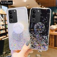 เคสโทรศัพท์ VIVO ฝาหลังขาตั้งพับได้เลื่อมลายดวงดาวดวงจันทร์ V29 V29E Pro ซิลิโคนใสระยิบระยับเคส29E Vivo V 29Pro V