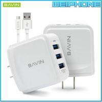 【Taotao Electronics】 Bavin 3.4A PC632อนุญาติซัพพอร์ตอะแดปเตอร์ที่ชาร์จความเร็วสูงพอร์ต USB 3พอร์ตพร้อมสายยาว1ม. สำหรับ Ios/Android