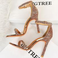 Summer Womens Sandals New Shoes Sexy High Heels Womens Pumps Sparkly Sequined Stilettos 10cm Party Shoes Womens Pumps