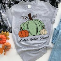 New Give Thanks Pumpkin Letter Print T-Shirt Thanksgiving Gift Football Shirts For Cotton Tee Xs-5Xl Unisex Tshirt