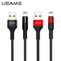 USAMS U5 1เมตร2A ค่าใช้จ่ายสายเคเบิลข้อมูล Micro USB Type C สายฟ้าถักสายเคเบิ้ลสำหรับ 13 12 11 ซัมซุง หัวเว่ย