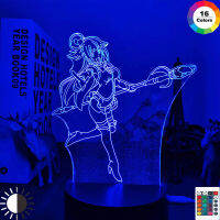 Anime KonoSuba Aqua Led Night Light Aqua Lamp for Bedroom Decor Birthday Gift Novel KonoSuba Light Gadget Drop Shipping