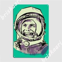 Yuri Gagarin ภาพโปสเตอร์แผ่นโลหะ Club Bar สร้างเครื่องตกแต่งฝาผนังโปสเตอร์ดีบุก  （Stock size: 20cm * 30cm）