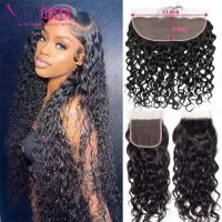 【CW】WOWQUEEN Peruvian Water Wave Closure 5×5 6x6 Lace Closure 13x4 Lace Frontal Remy 100 Human Hair Closure 4×4 Lace Closure