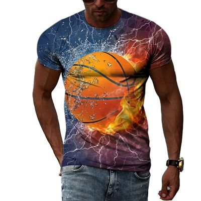 Latest Summer Fashion Personality Sports Element graphic t shirts For Men Casual Hip Hop Street Style O-neck Print Short Sleeve