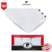 AB Pierre Cardin PB-100 (PACK3) กางเกงชั้นใน Classic Soft Design สีขาวล้วน men underwear ส่งฟรี