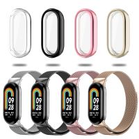 Metal Strap For Mi Band 8 Watchband Protective Case For Xiaomi Mi Band 8 Magnetic Loop Bracelet For Mi Band 8 Wrist Bands Cover