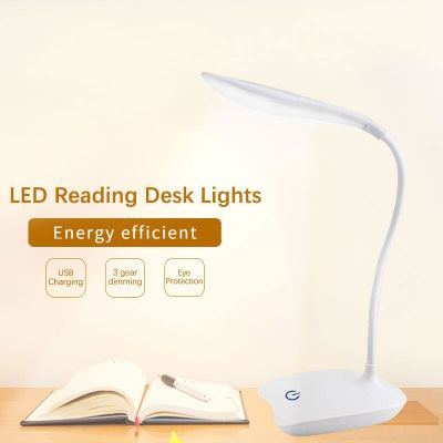 ✚ LED Desktop Desk Lamp USB Rechargeable Lighting Eye Protection Room Night Light Bedroom Bedside Student Reading Lamp