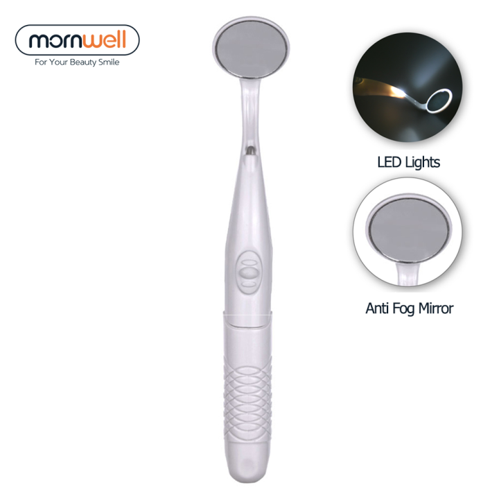 Mornwell Dental Oral Mirror With LED Lights Anti Fog Mirror Endoscopy