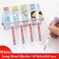 0.7 1mm White Oil Long Head Markers 20mm Deep Hole Pen Permanent Waterproof For Metal Wood Tiles Architecture Engineering