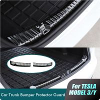 Car Rear Bumper Guards Stainless Steel Trunk Bumper Cover Trim for Tesla Model 3 Y Bumper Protector Inner Guard Car Accessories Cables