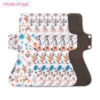 Mora Mona 5 Pcs Absorbent Hygiene Napkin Panty Line Sanitary Towel Reusable Bamboo Fiber Pads Eco-Friendly Menstrual Pads