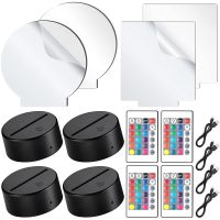 【YD】 4 Pcs Sheets and Lamp Base with USB Cable Set for Room