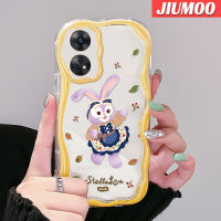 เคส JIUMOO สำหรับ OPPO Reno 8 T 5G Reno8 T A1 Pro Reno 8 5G Reno 8 Pro 5G เคสลายการ์ตูนกระต่ายสีม่วงหลากสีน่ารักกันกระแทกแบบใสนิ่มเคสมือถือโปร่งใสลายกล้องถ่ายรูปสร้างสรรค์ฝาครอบป้องกันซิลิโคน