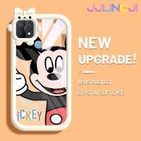 Jjlingji เคสสำหรับ OPPO เคส A15 A15s A35 4G,เคสแฟชั่นการ์ตูนน่ารักรูปโบว์มอนสเตอร์ตัวเล็กกันกระแทกเคสโทรศัพท์โปร่งใสรอยขีดข่วนฝาครอบป้องกันเลนส์กล้องถ่ายรูปซิลิกาเจล TPU