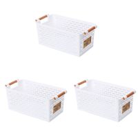 3Pcs Kitchen Storage Basket Plastic Multi-Functional Fruit Racks with Cover Storage Basket for Storage Box