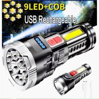 Strong Light Flashlight Rechargeable Led Side Light Multi-functional Portable Mini Lighting Torch For Outdoor Home