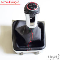 5 6 Speed Manual Gear Shift Knob Lever HandBall Leather Boot Gaiter Cover For Volkswagen VW Golf 7 MK7 VII GTI GTD 2013-2018